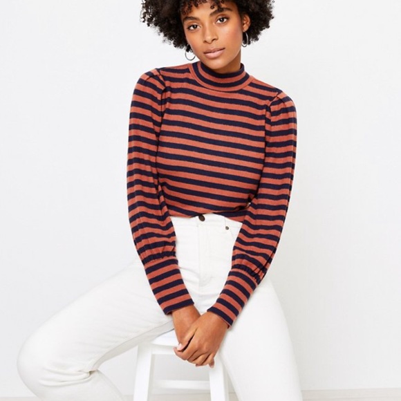 LOFT Tops - Loft striped mock neck top